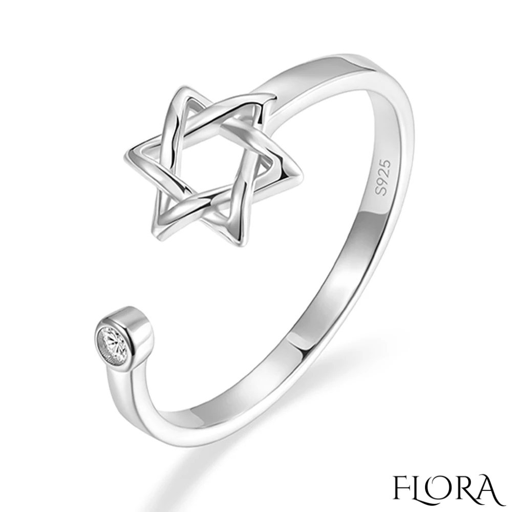 טבעת מגן דוד- זירקון