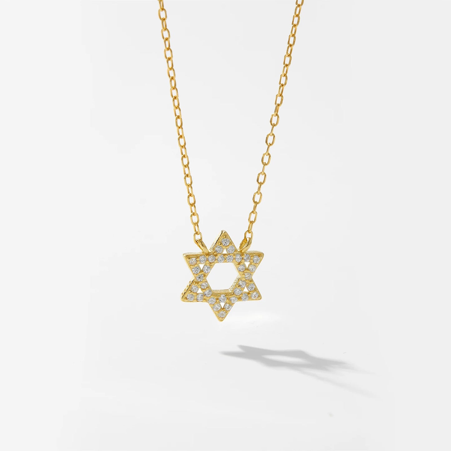 שרשרת מגן דוד- זהב זירקון